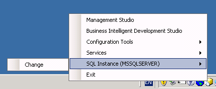 SQL Server 2005 and 2008 System Tray SQL Instance Menu